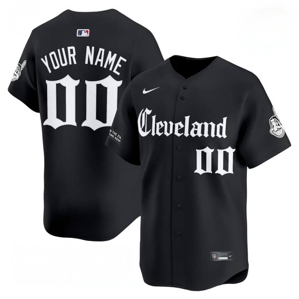 Custom Cleveland Indians Gothic Iron Baseball Jersey Best Gifts For Baseball Fans