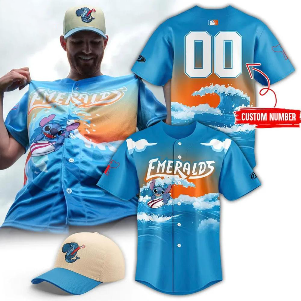 Custom Eugene Emeralds x Lilo And Stitch Night 2025 Baseball Jersey Good Fathers Day Gifts