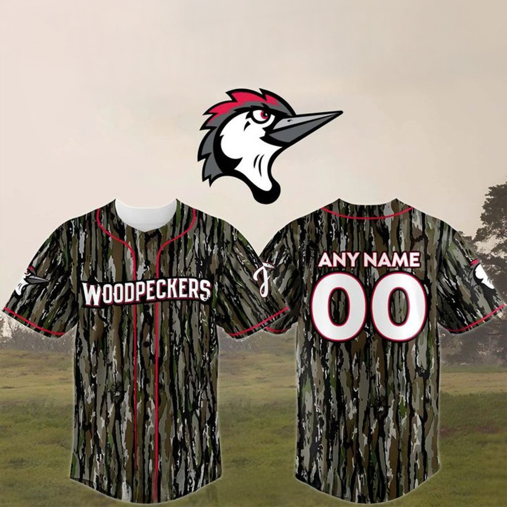 Custom Fayetteville Woodpeckers Camouflage Uniform Baseball Jersey Woodpeckers Merch