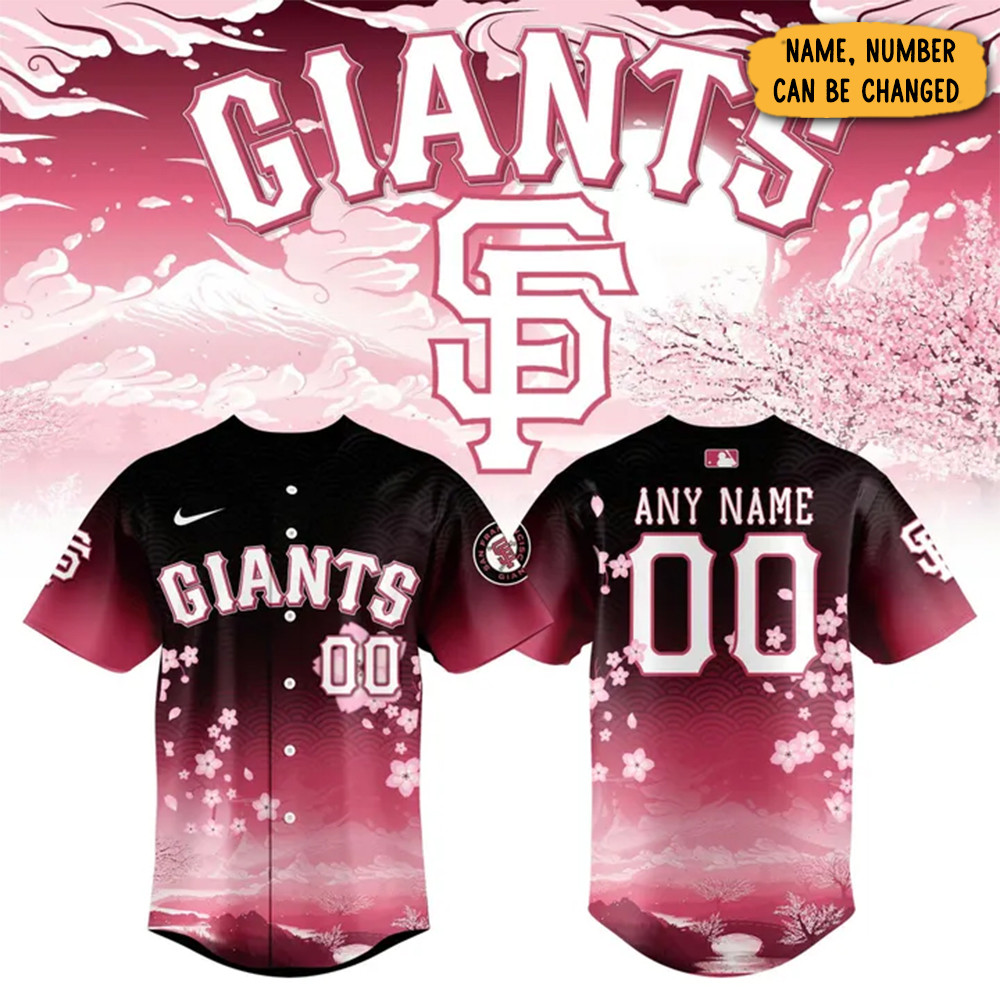 Custom Giants Cherry Blossom 2025 Jersey Presents For Football Fans