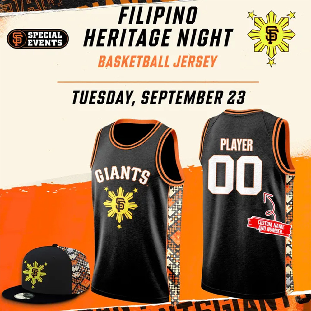 Custom Giants Filipino Heritage Night Basketball Jersey Football Related Gifts