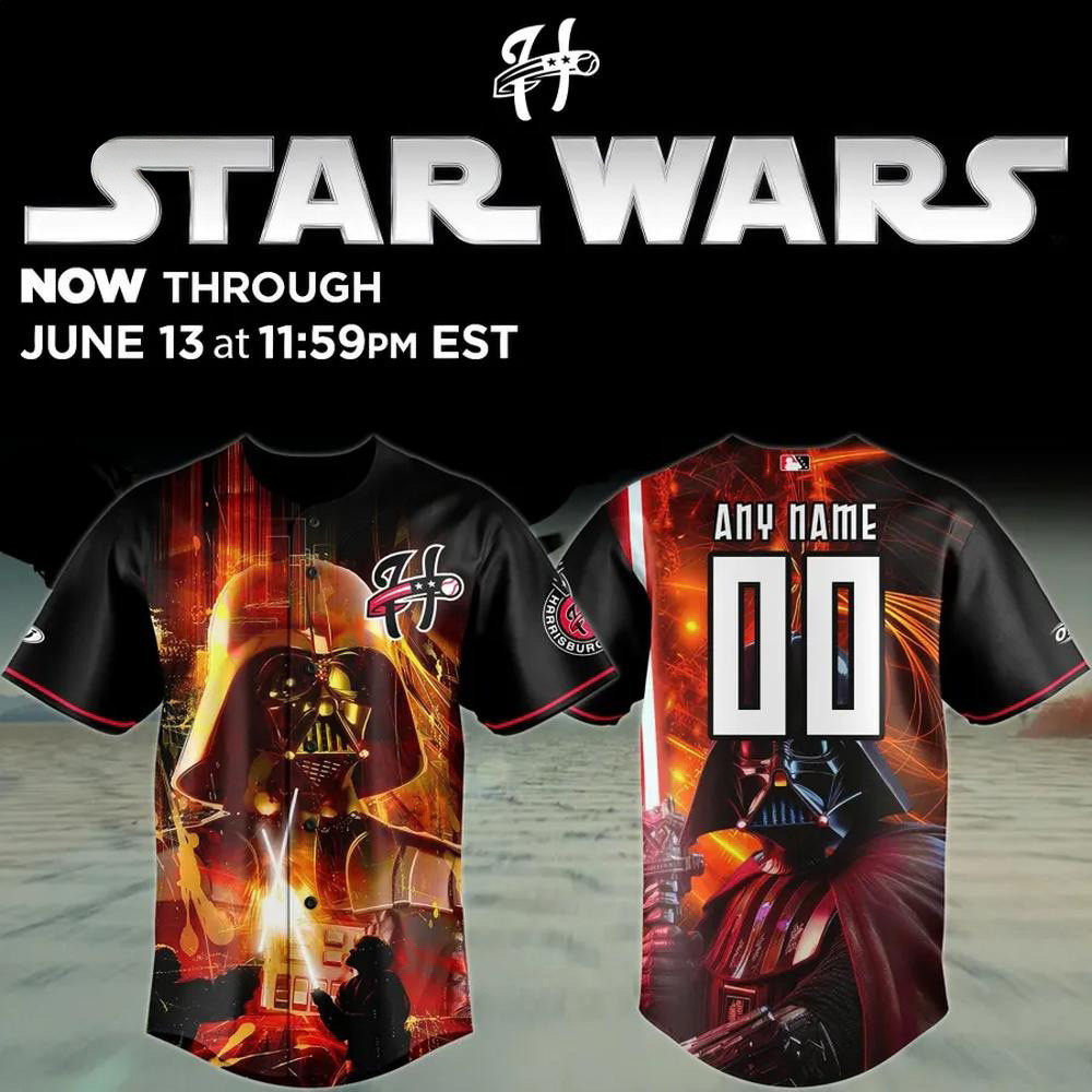 Custom Harrisburg Senators X Star Wars Limited Edition Baseball Jersey Harrisburg Senators Merch
