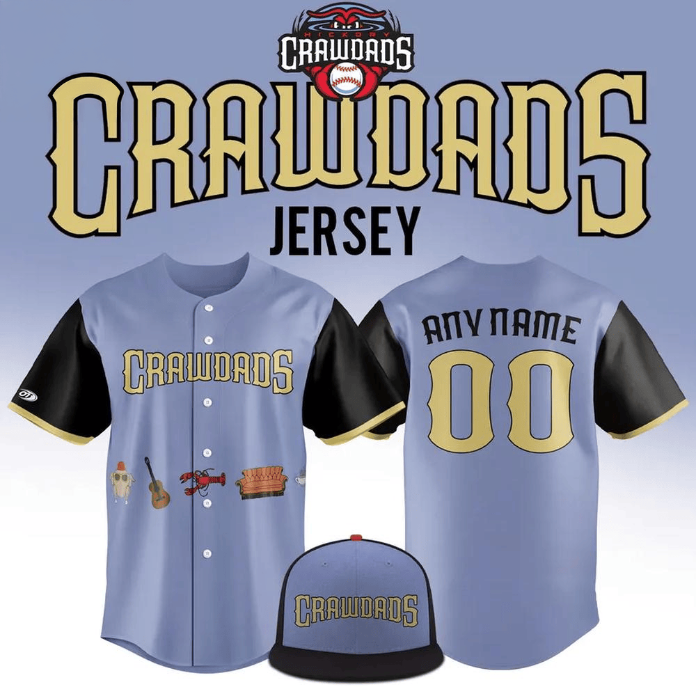 Custom Hickory Crawdads Friends Day Night Baseball Jersey Hickory Crawdads Merch For Fans
