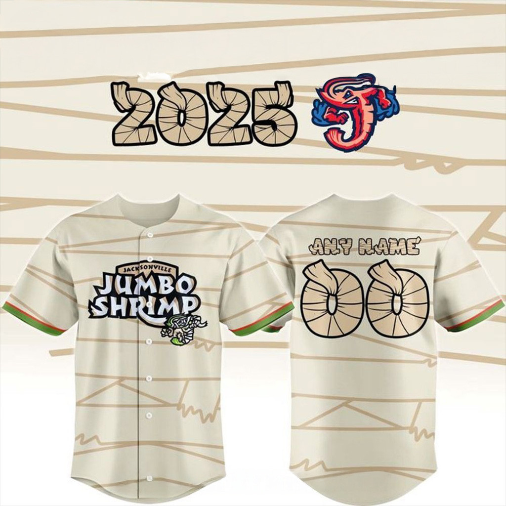 Custom Jacksonville Jumbo Shrimp X 2025 Mummy Special Baseball Jersey Gifts For Baseball Fans