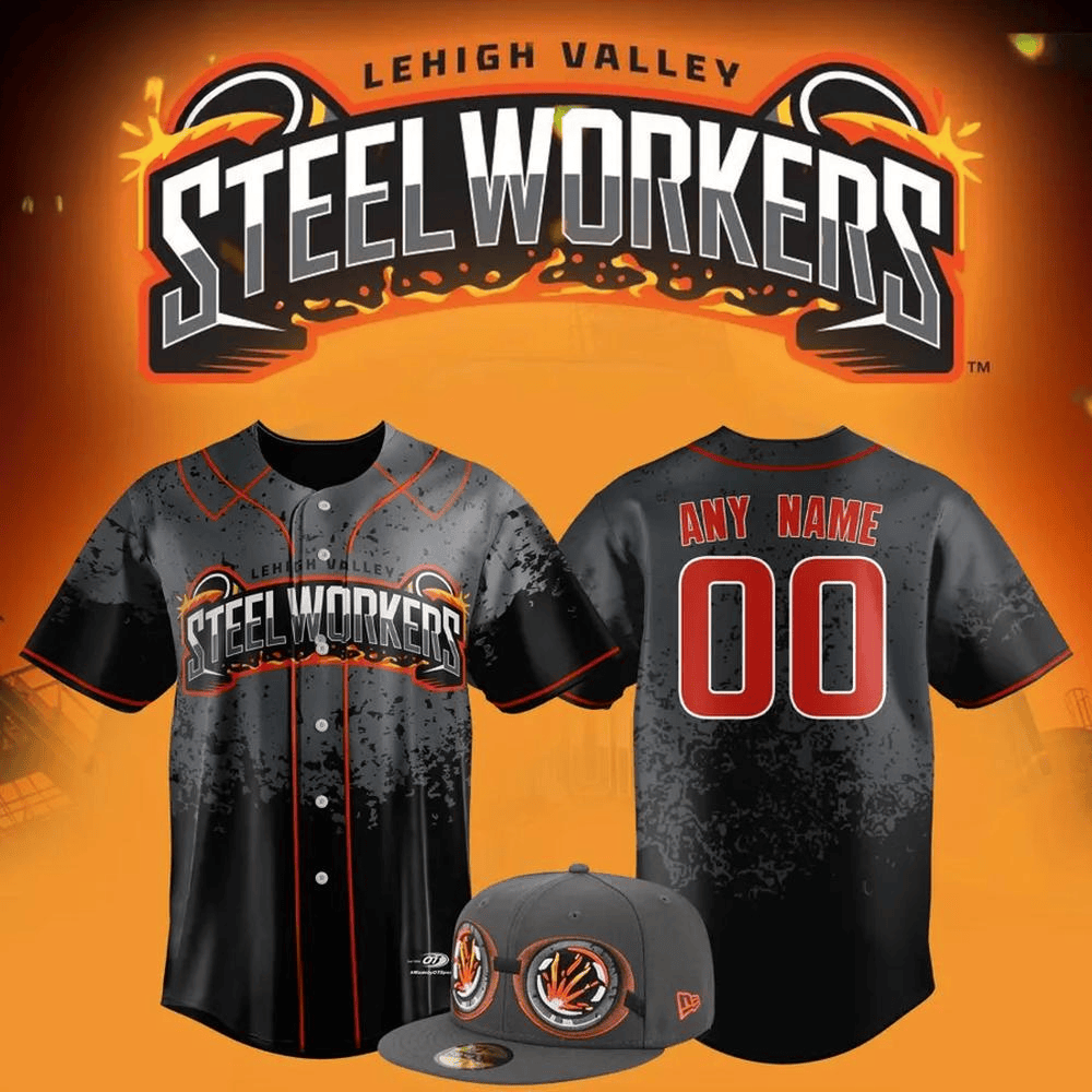 Custom Lehigh Valley Ironpigs Steelworkers Replica Baseball Jersey Ironpigs Merch Dad Gifts