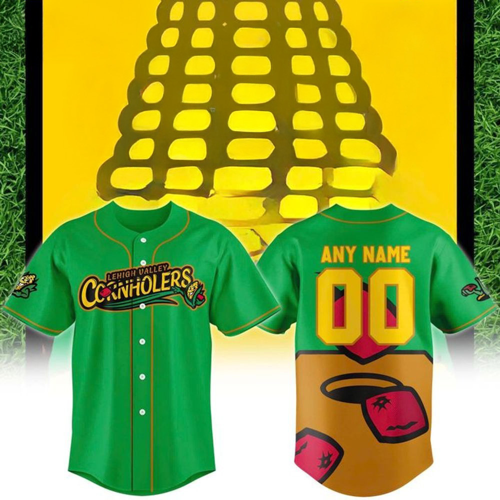 Custom Lehigh Valley Ironpigs With Cornholers Identity 2025 Baseball Jersey Father's Day Gifts