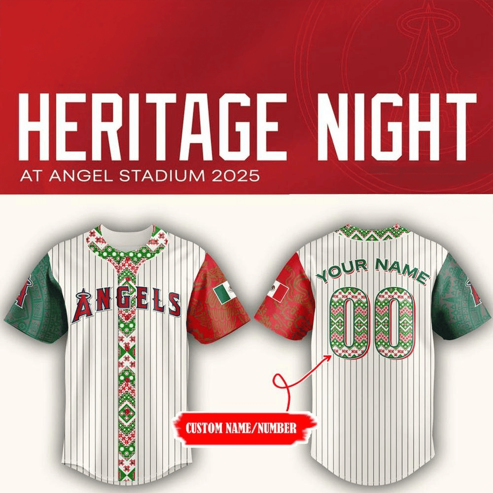Custom Los Angeles Angels 2025 Mexican Heritage Night Special Edition Baseball Jersey Gifts