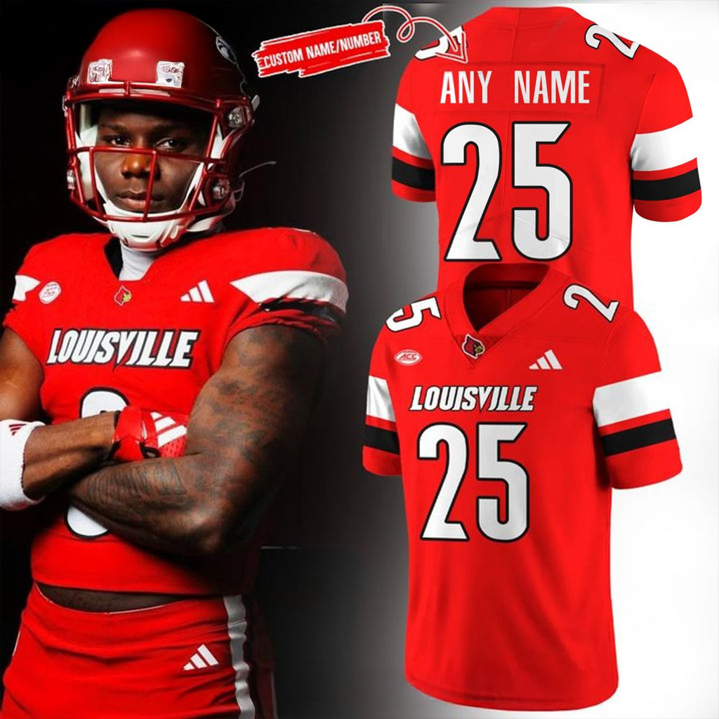Custom Louisville Cardinals New 2025 Red Football Jersey Louisville Cardinals Merch Fans Gifts