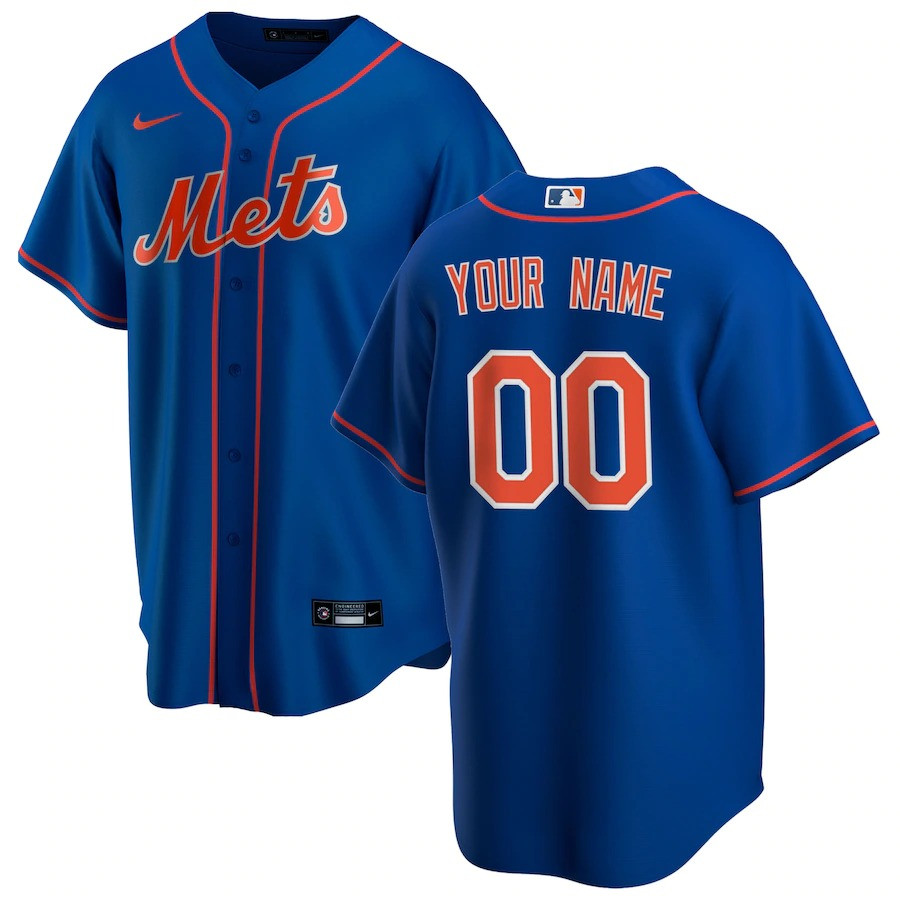 Custom Name New York Mets Nike Royal Alternate Replica Custom Jersey Cool Gifts For Baseball Lovers