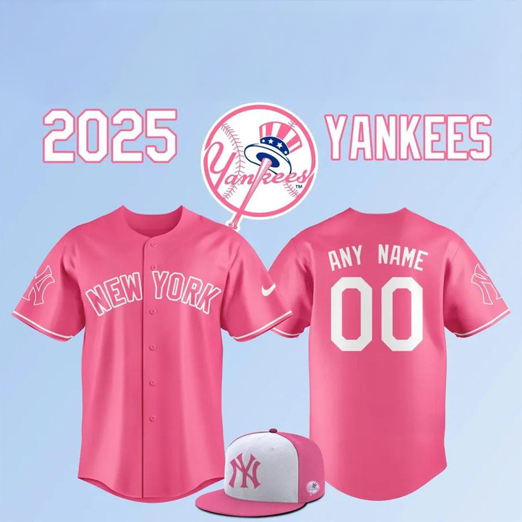 Custom New York Yankees Pink Shirt Day 2025 Baseball Jersey New York Yankees Merch Women's