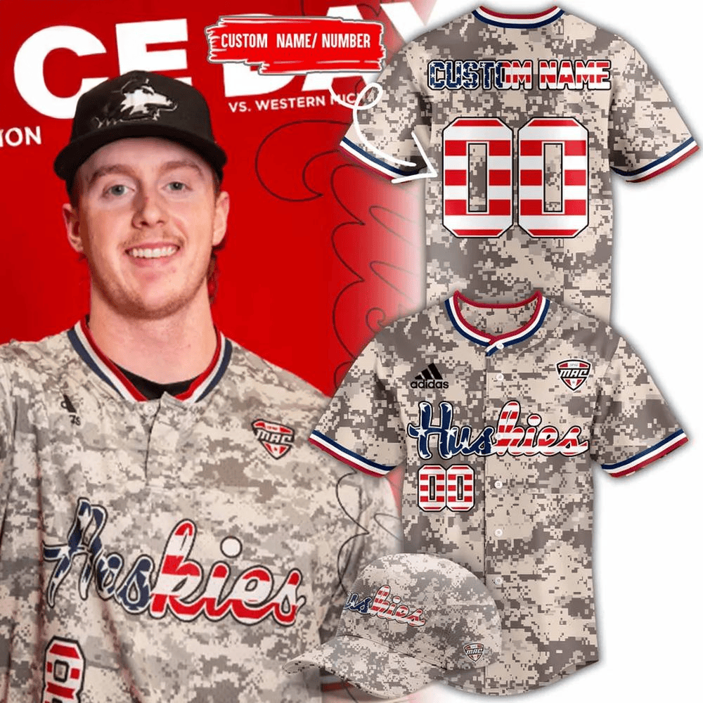 Custom Northern Illinois Huskies Gameday Camo Baseball Jersey Huskies Merch Great Gifts For Dad