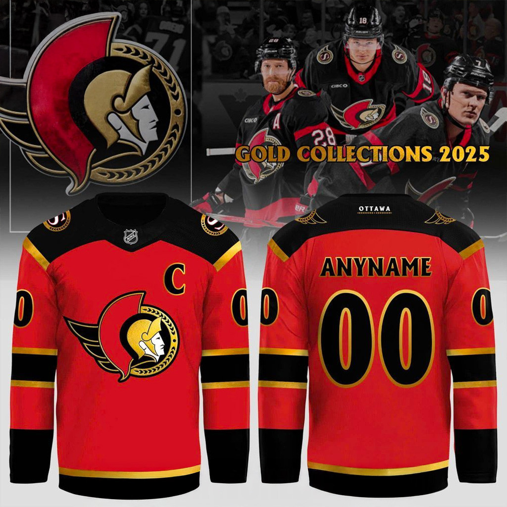 Custom Ottawa Senators X Gold Collections 2025 Jersey Ottawa Senators Merch Gifts For Fans
