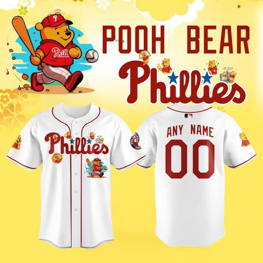 Custom Philadelphia Phillies Pooh Limited Edition Baseball Jersey Philadelphia Phillies Merch