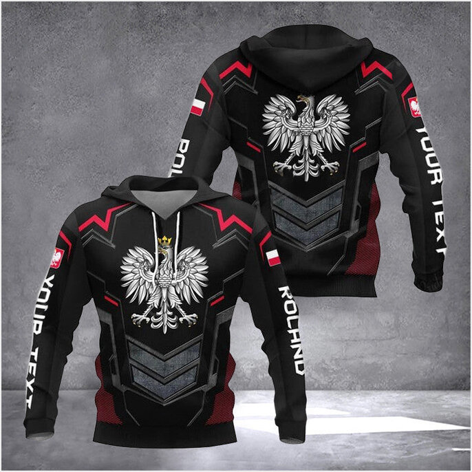 Custom Poland Coat Of Arms Armor Hoodie Poland Clothing Presents For Polish Friends