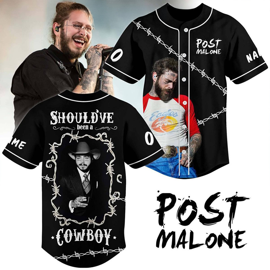 Custom Post Malone Should've Been A Cowboy 2025 Jersey Gift Ideas For Music Lovers