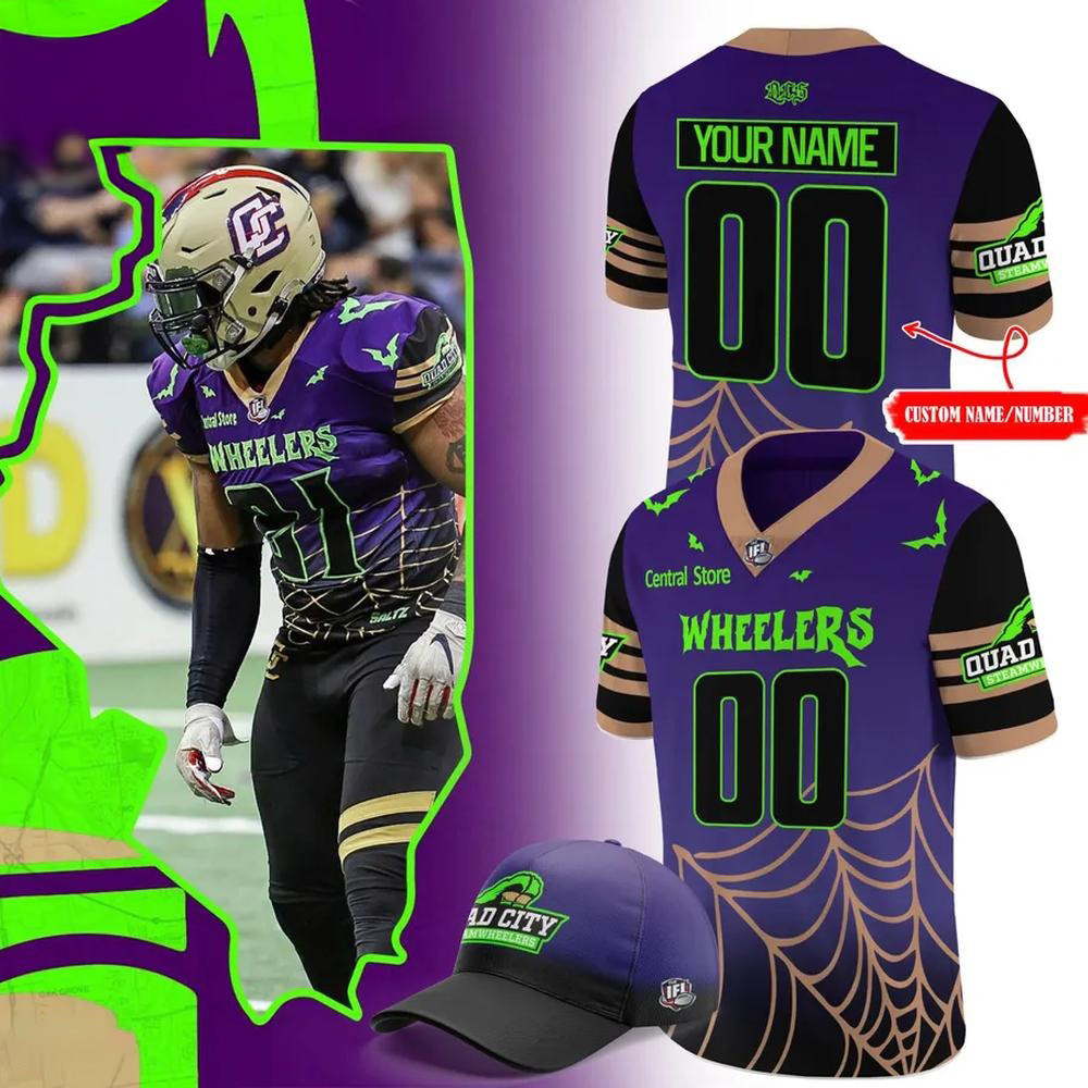 Custom Quad City Steamwheelers Halfway To Halloween Night 2025 Football Jersey Gifts For Dad