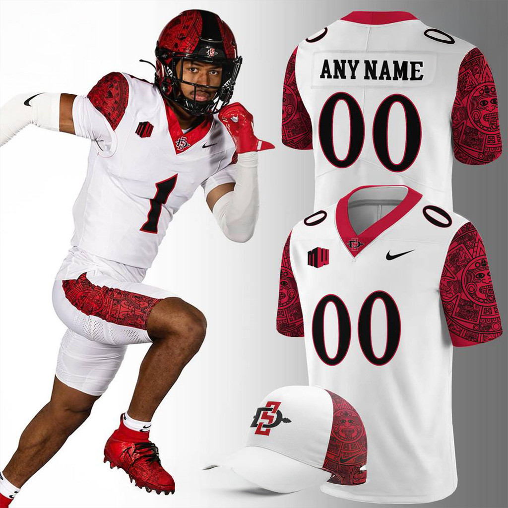 Custom San Diego State Special New Football Jersey White Fan Merch Gifts For Son