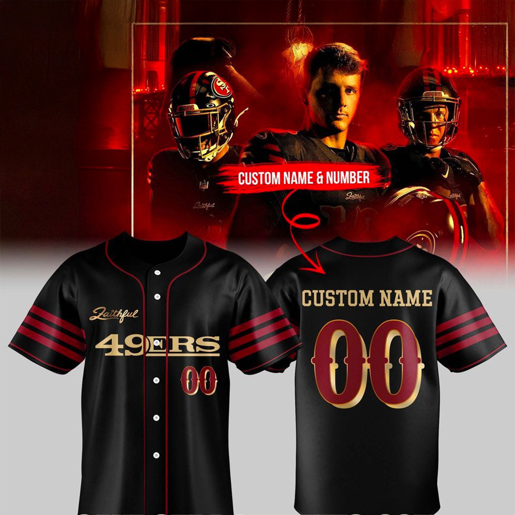 Custom San Francisco 49ers 2025 Baseball Jersey 49ers Merch Gifts For Fan