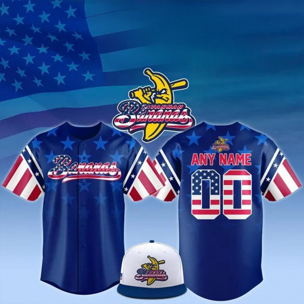 Custom Savannah Bananas Independence Day 2025 Baseball Jersey Savannah Bananas Merch