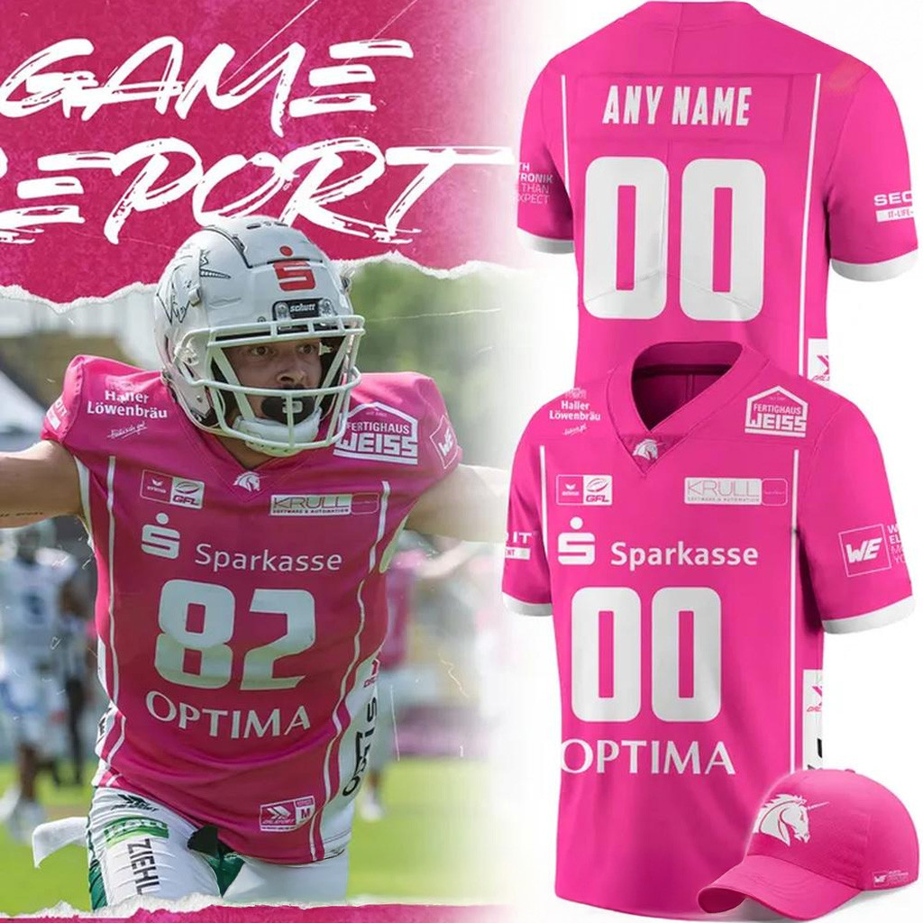 Custom Schwabisch Hall Unicorns Pink Bowl Limited Football Jersey 2025 Gifts For Fans