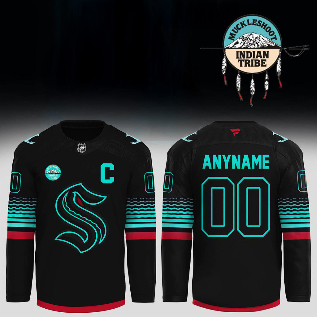 Custom Seattle Kraken X Muckleshoot Indian Tribe Hockey Jersey Seattle Kraken Merch
