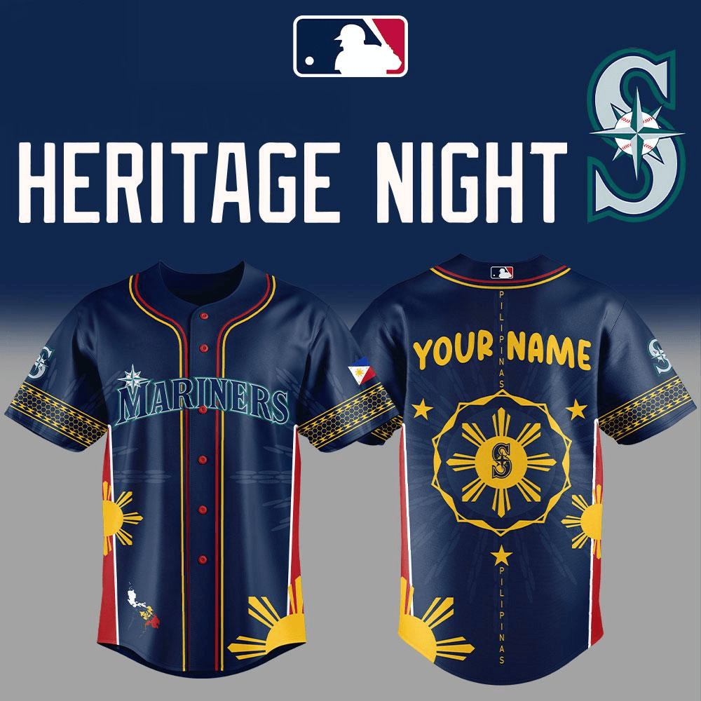 Custom Seattle Mariners Filipino Heritage Night 2025 Limited Edition Baseball Jersey Dad Gifts