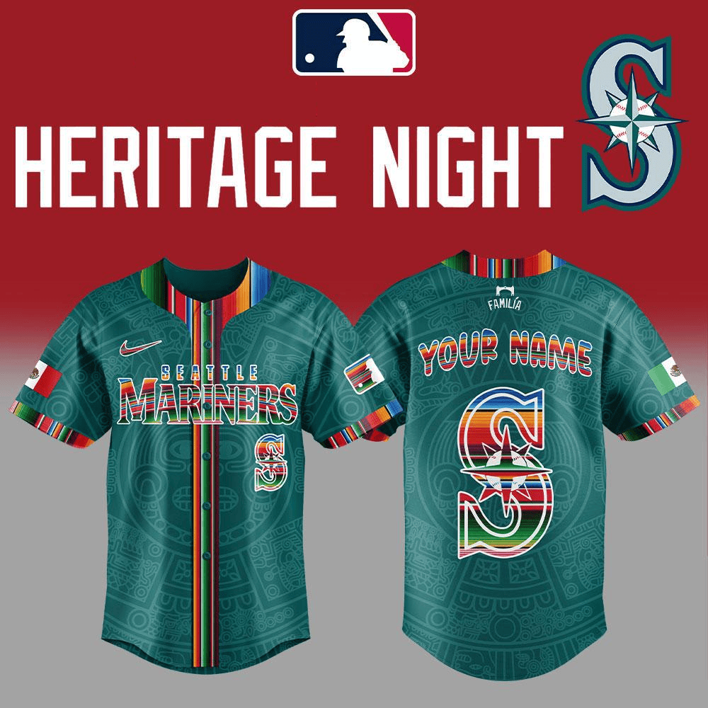 Custom Seattle Mariners Mexican Heritage Night Special Baseball Jersey Seattle Mariners Merch