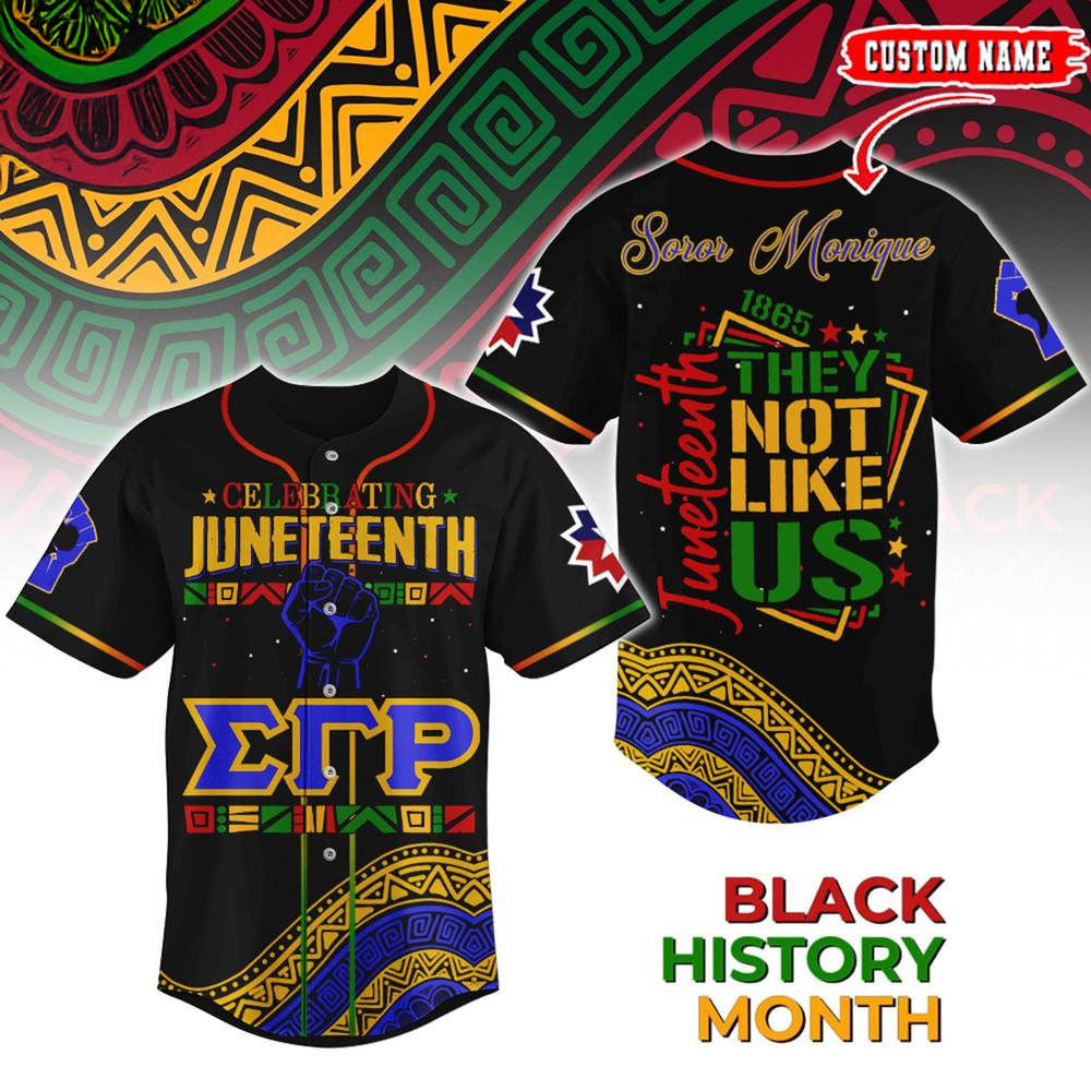 Custom Sigma Gamma Rho X Juneteenth Limited Edition Baseball Jersey Fathers Day Gifts Special