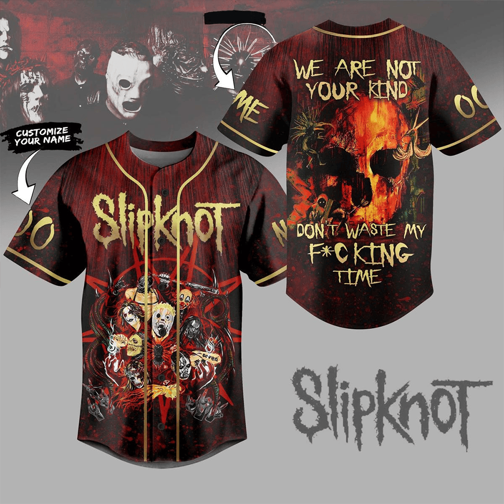 Custom Slipknot We Are Your Kind Don't Waste My Fucking Time Baseball Jersey Slipknot Merch