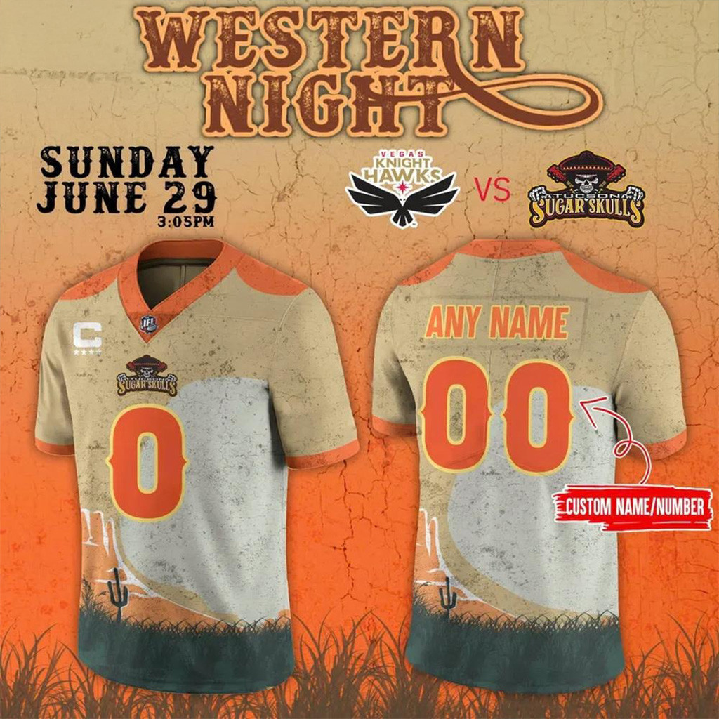 Custom Tucson Sugar Skulls 2025 Western Night Football Jersey Skulls Merch Gifts For Football Fan