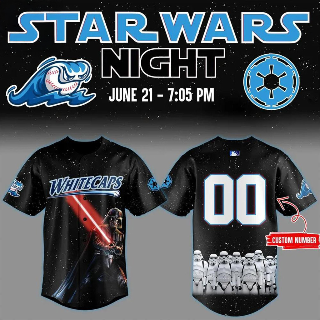 Custom West Michigan Whitecaps Star Wars Night Baseball Jersey West Michigan Whitecaps Merch