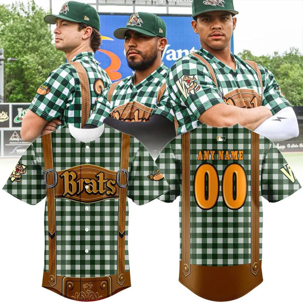 Custom Wisconsin Flying Brats Baseball Jersey Brats Merch Gifts For Baseball Fans