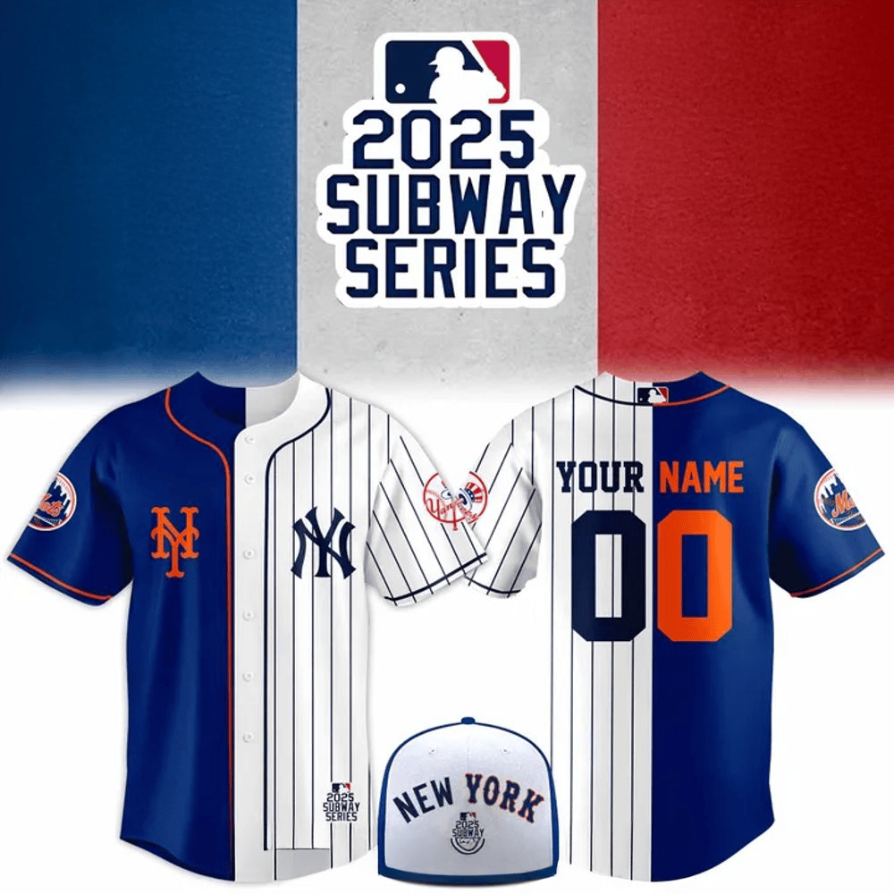 Custom Yankees x Mets MLB 2025 Subway Series Baseball Jersey Father's Day Gifts For Baseball Fans