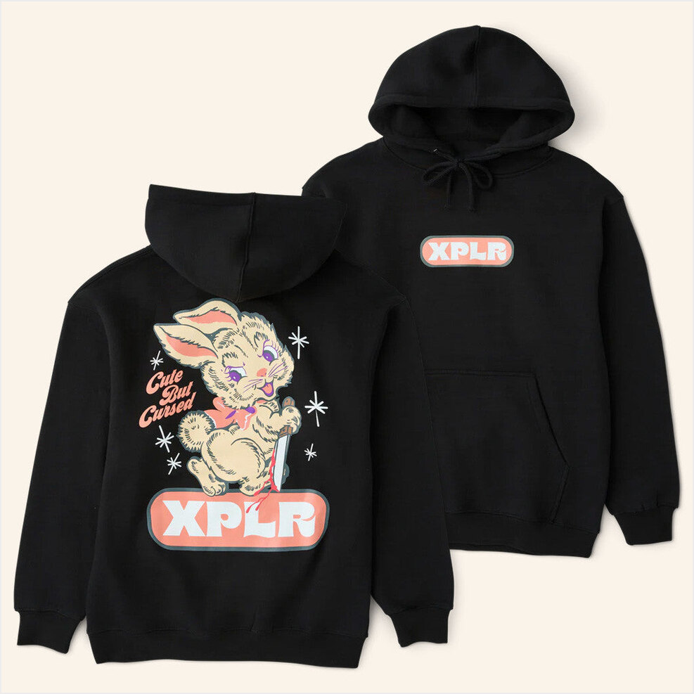 Cute But Cursed Hoodie XPLR Merch Black Gift Ideas For Friends Best Friend Birthday Gifts