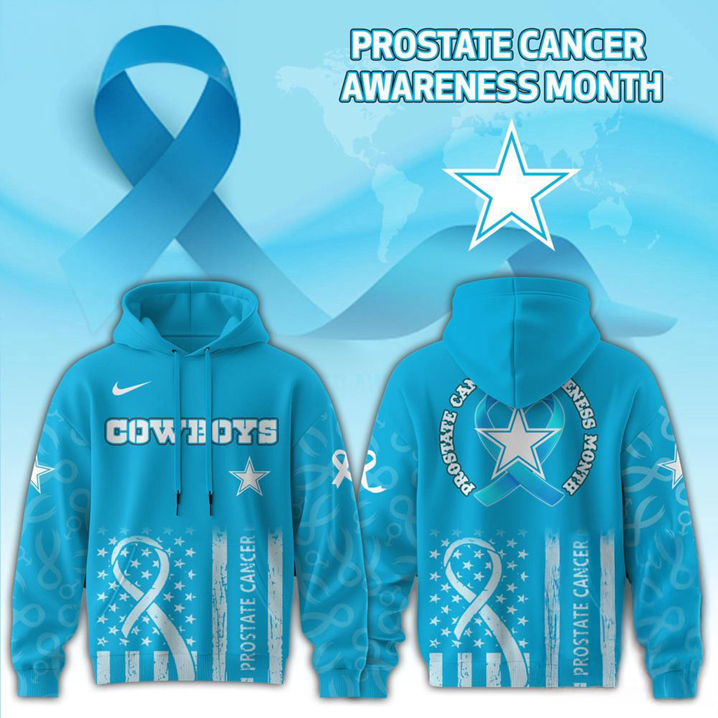 Dallas Cowboys 2025 NFL Prostate Cancer Awareness Hoodie Dallas Cowboys Merch Fans Gifts