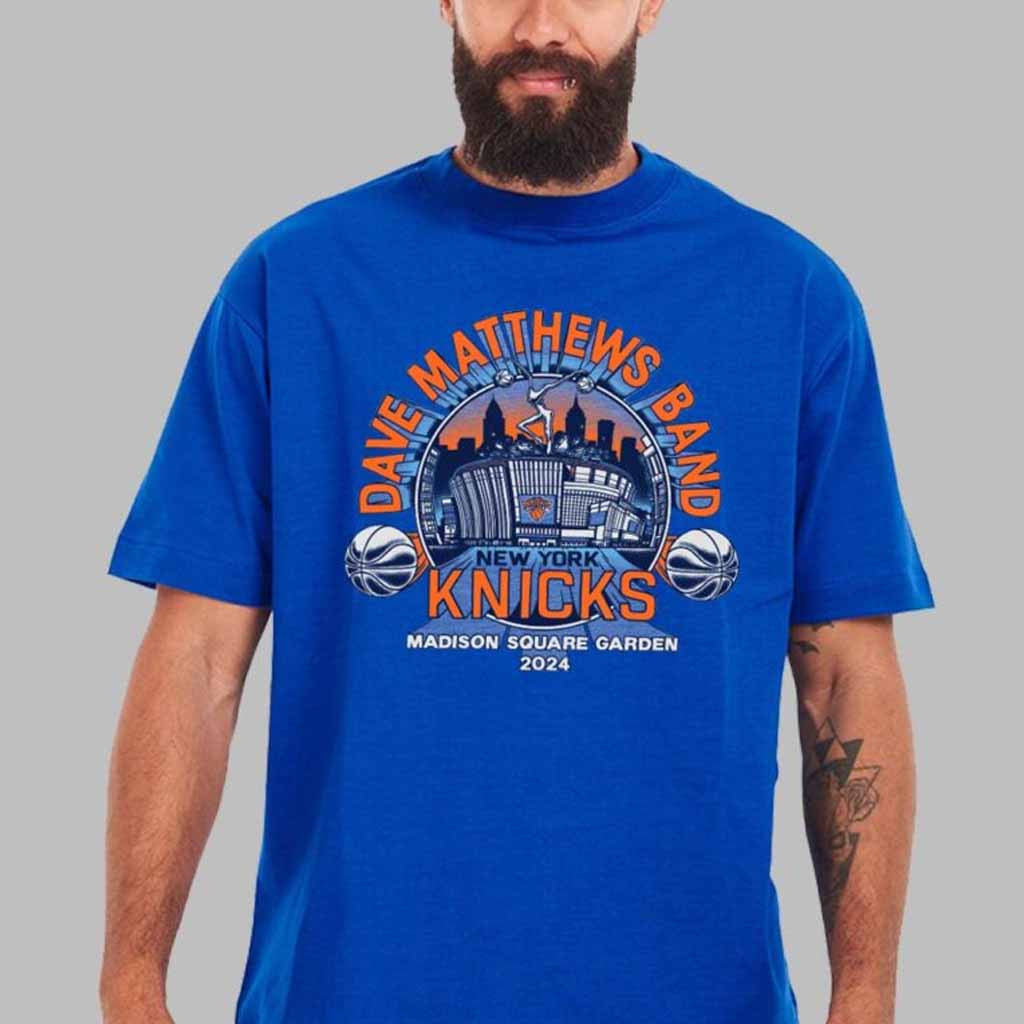 Dave Matthews Band X New York Knicks Madison Square Garden Show 2024 T-Shirt Fan Merch Gifts For Dudes