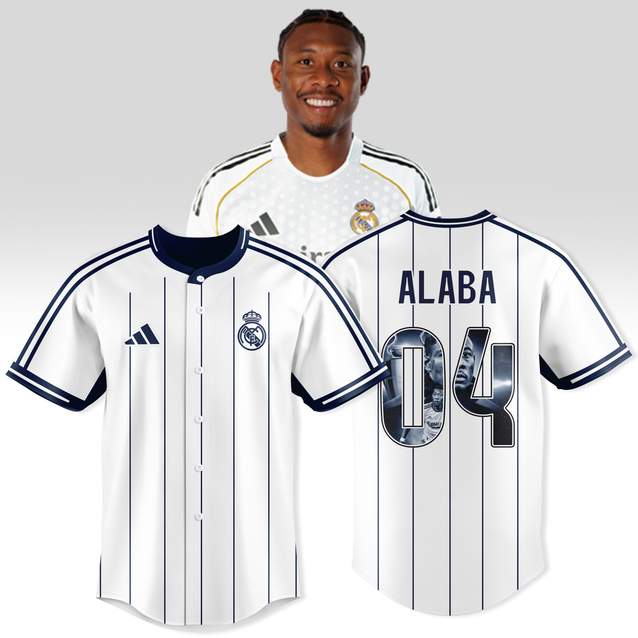 David Alaba 04 Real Madrid Personalized Baseball Jersey For Fans