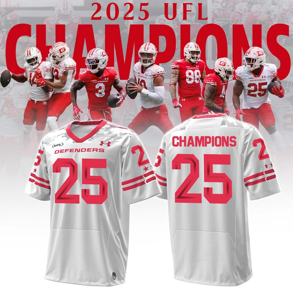 DC Defenders 2025 United Football League Champions Football Jersey Football Fan Gift Ideas