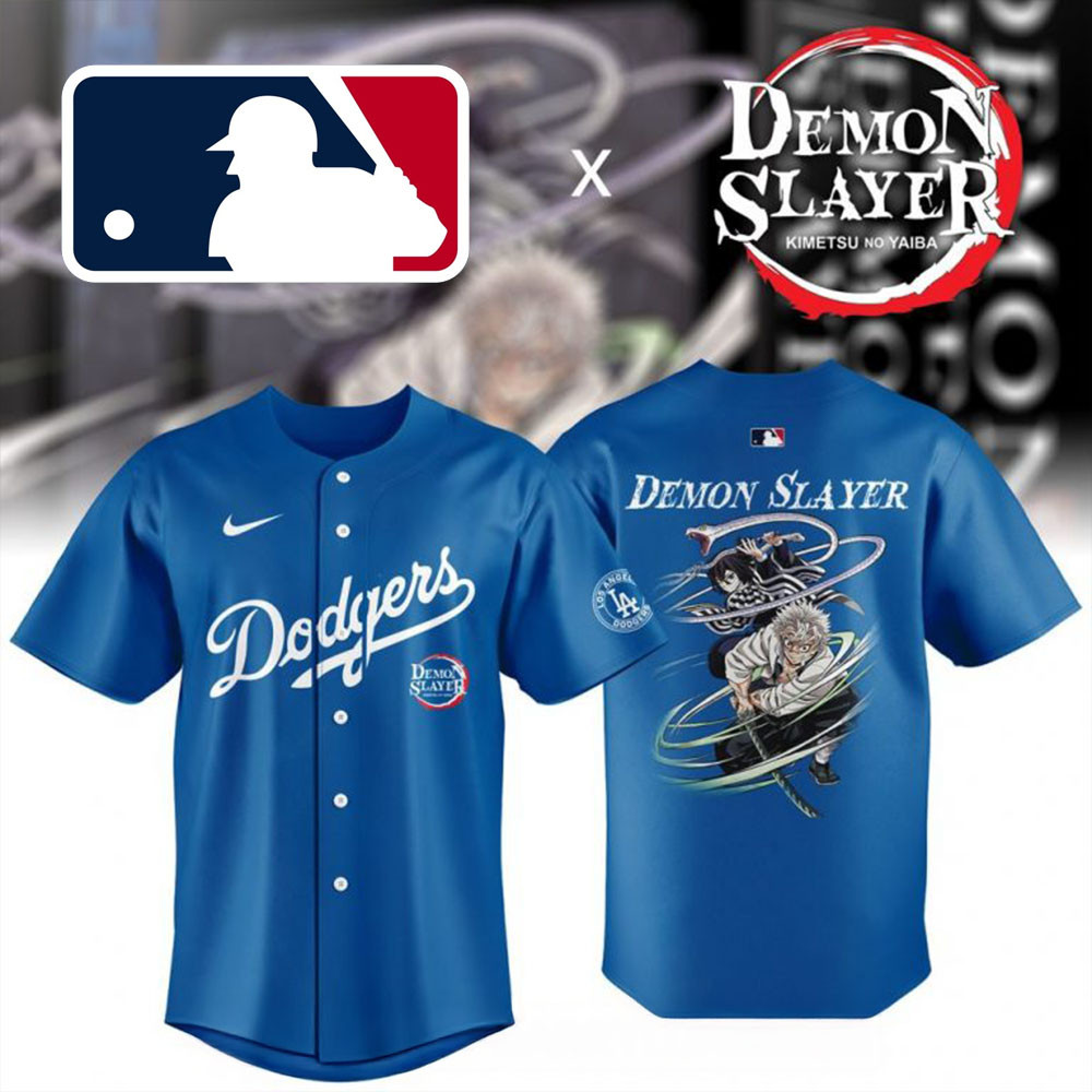 Demon Slayer x Los Angeles Dodgers MLB Nike 2025 Baseball Jersey Father's Day Gifts For Husband