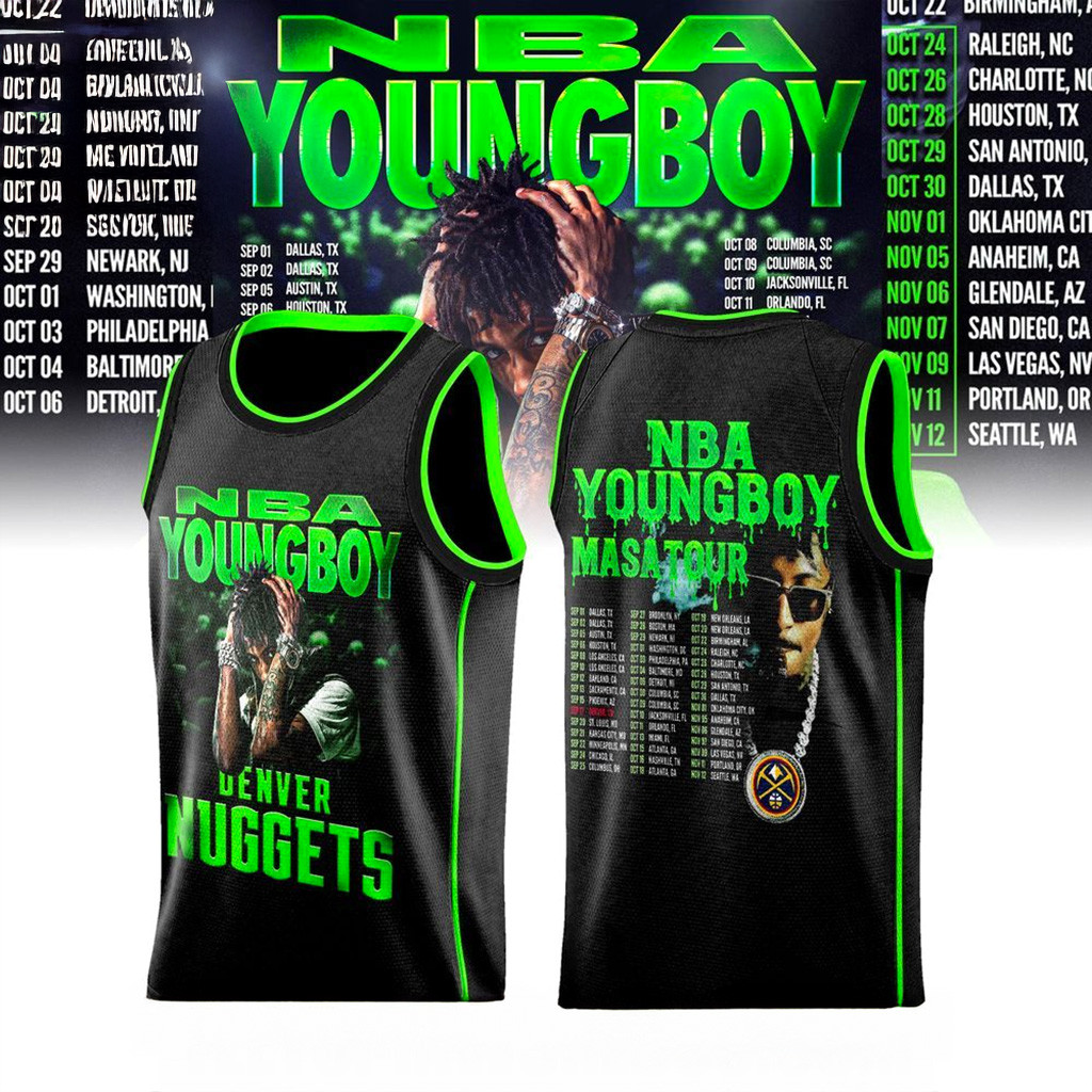 Denver Nuggets X Nba Youngboy Masa Tour Jersey Denver Nuggets Merch Gifts For Fans