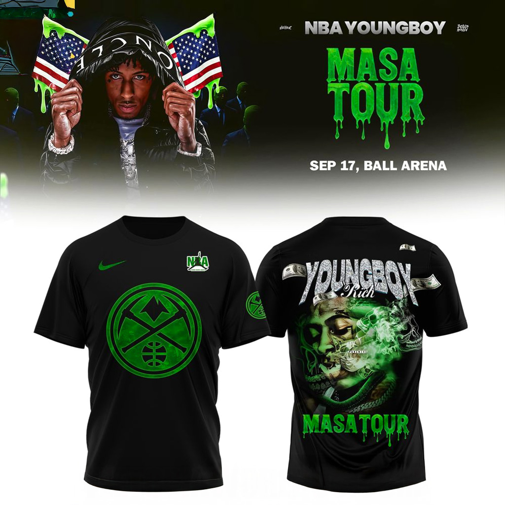 Denver Nuggets X NBA Youngboy Masa Tour Merch T-Shirt Nuggets Merch Gifts For Son