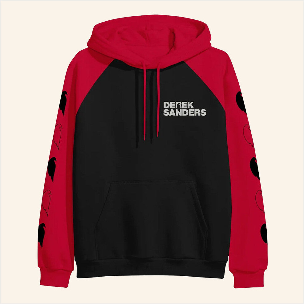 Derek Sanders Bird Red Black Hoodie Rise Records Merch Present For Husband Birthday Gift Ideas