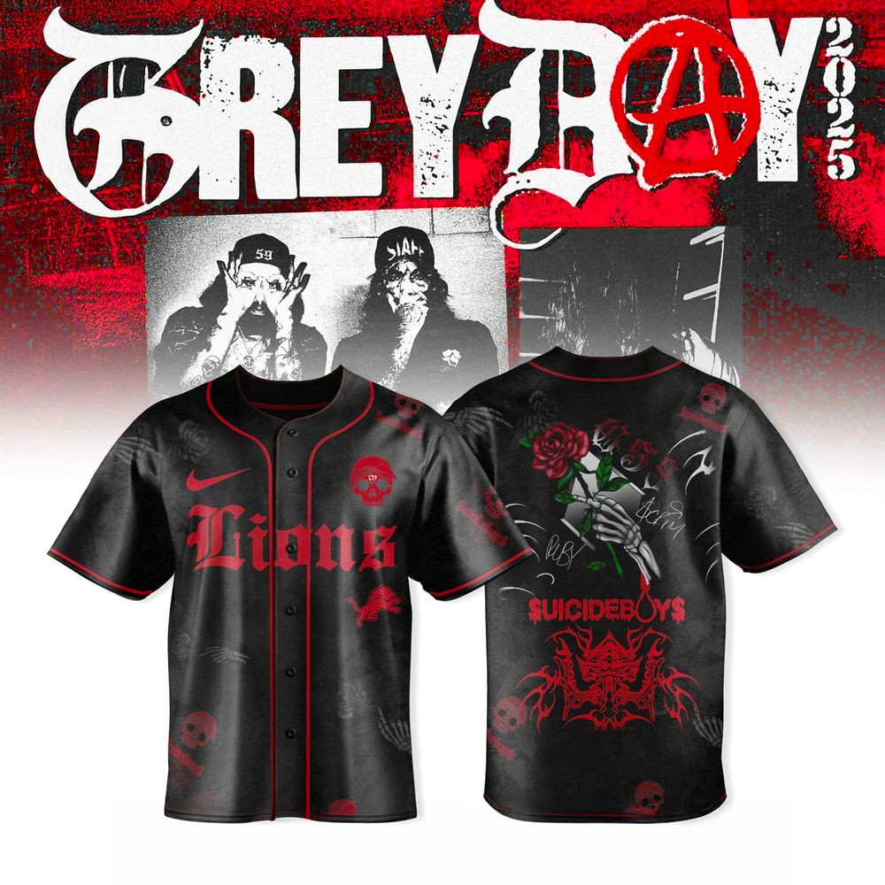 Detroit Lions X Uicideboy Greyday Tour Merch 2025 Jersey Detroit Lions Merch Husband Gifts