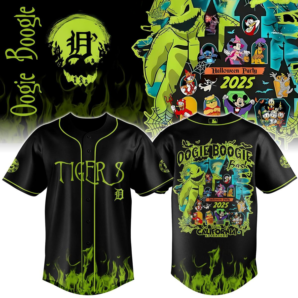 Detroit Tigers Mix Oogie Boogie Bash Halloween Party 2025 Jersey Detroit Tigers Merch Fans Gifts