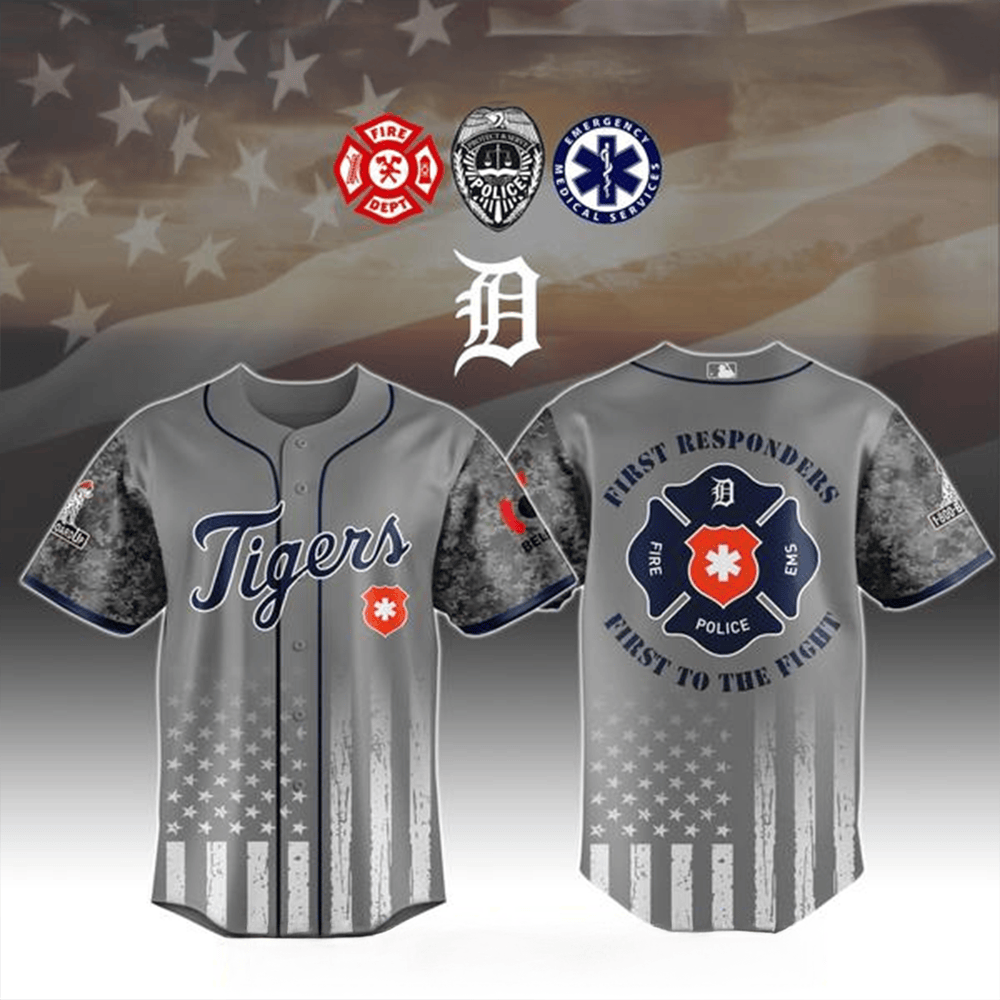 Detroit Tigers MLB x First Responders 2025 Special Jersey Detroit Tigers Merch Husband Gifts