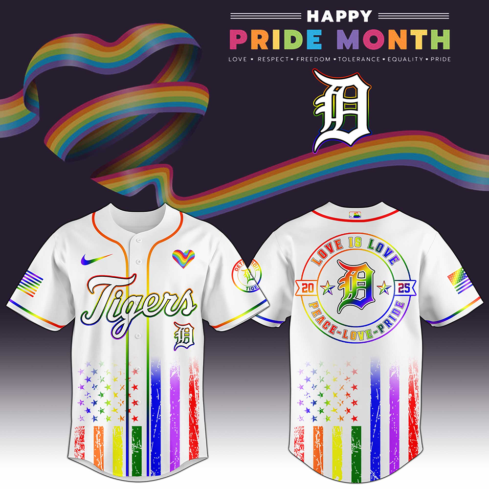 Detroit Tigers MLB x Happy Pride Month 2025 Baseball Jersey Detroit Tigers Merch Gifts For Fans
