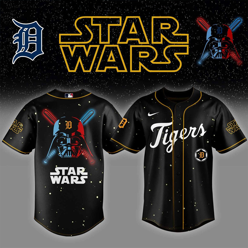 Detroit Tigers MLB x Star Wars 2025 Baseball Jersey Detroit Tigers Merch Dad Fathers Day Gifts