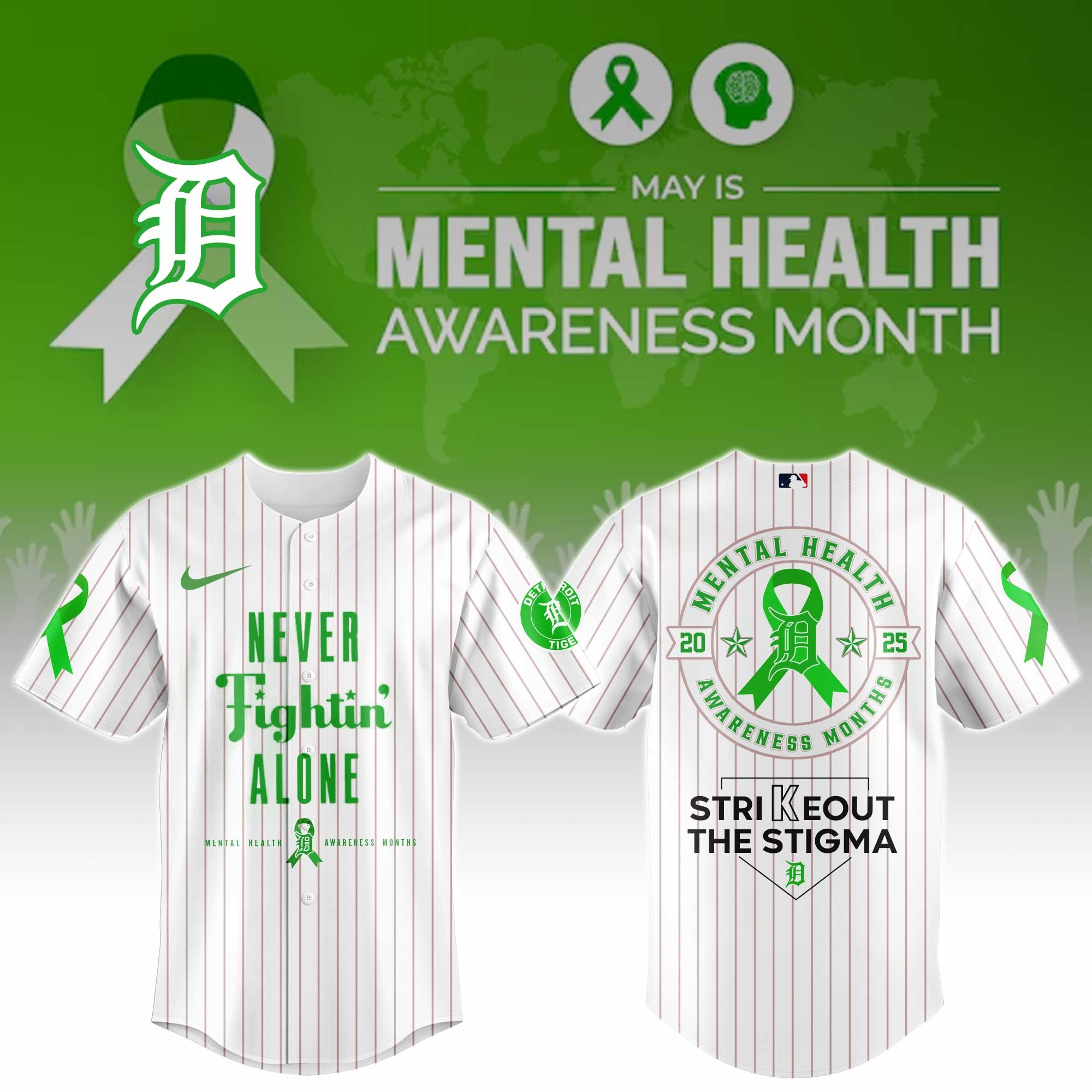 Detroit Tigers Special Mental Health Awareness Week Limited Edition Jersey