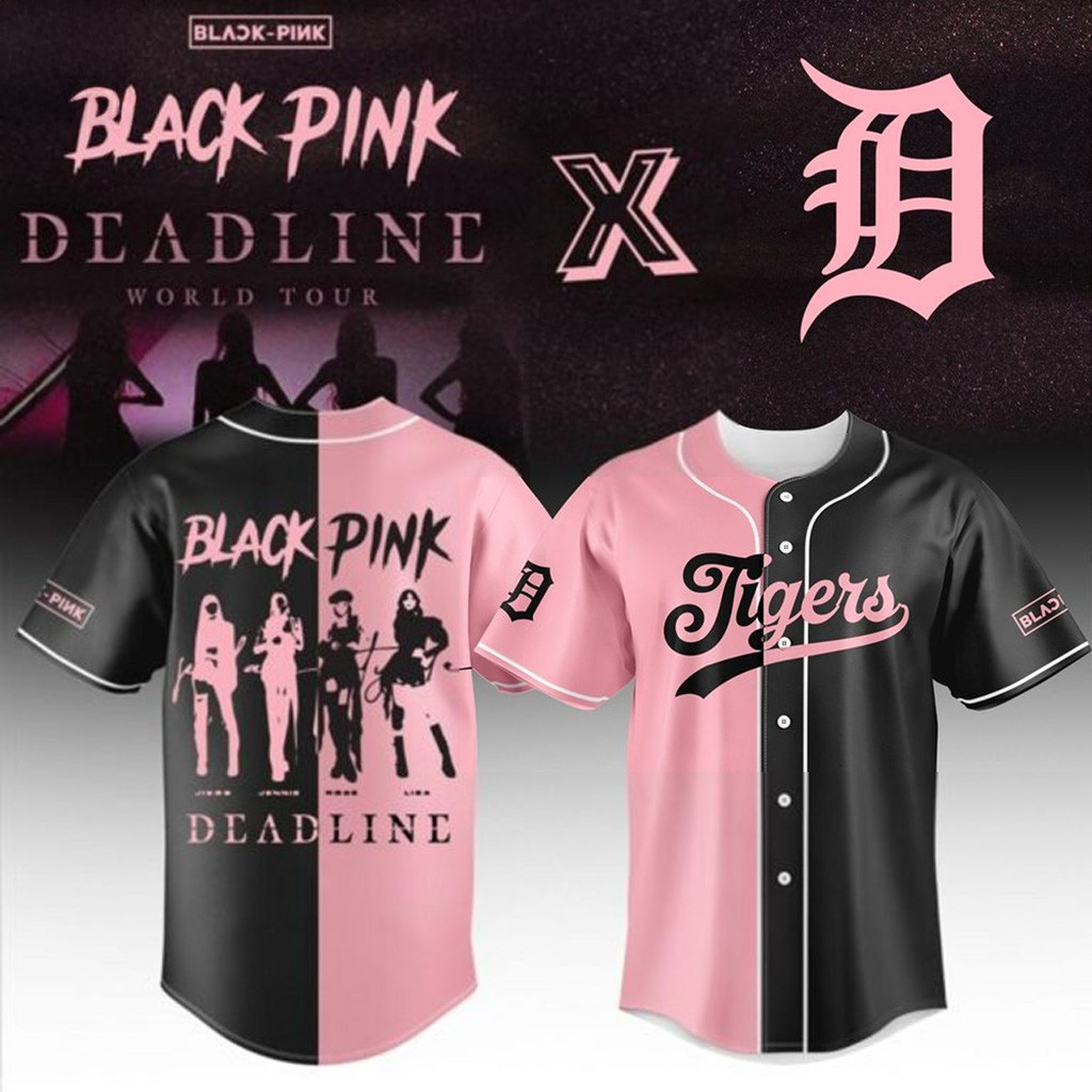 Detroit Tigers X Blackpink Deadline World Tour 2025 Baseball Jersey Detroit Tigers Merch Gifts