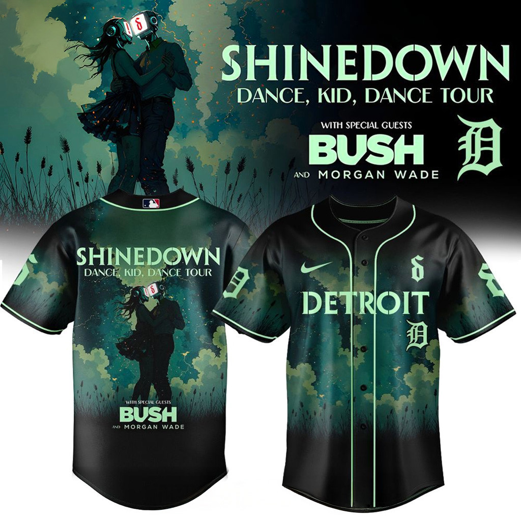 Detroit Tigers X Shinedown Dance Kid Dance Tour Merch 2025 Baseball Jersey Detroit Tigers Merch